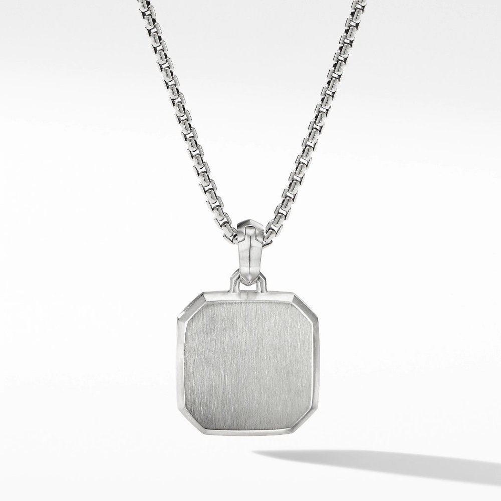 Engraved Horse Necklace Chain Mens 925 Sterling Silver Titanium FREE SHIPPING - Picture 2 of 3
